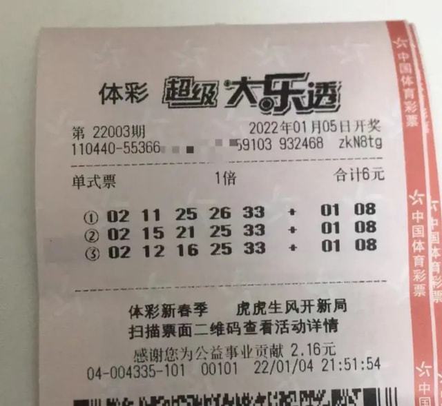 大乐透时票最新晒票